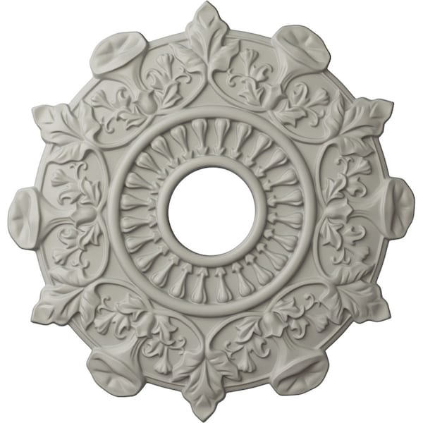 Ekena Millwork Preston Ceiling Medallion (Fits Canopies up to 4"), Hnd-Painted Pot of Cream, 17 1/2"OD x 4"ID x 1"P CM17PRPCF - main